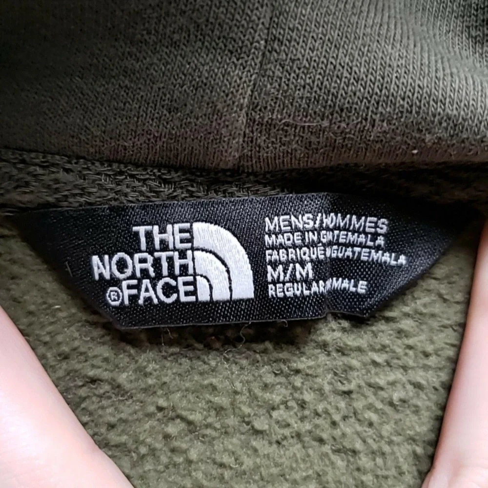 The North Face Hoodie Mens Medium Green Black Pullover Fleece Logo Kangaroo